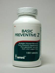 Basic Preventive 2 w/Glands, No CU/FE 180 tabs